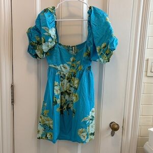 Free People Blue Floral Mini Dress